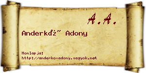 Anderkó Adony névjegykártya